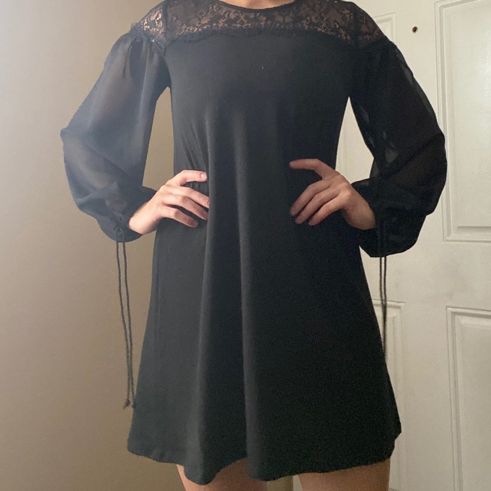 Bailey Blue Womens Long Sleeve Black Dress Size L